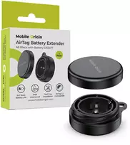 Dėklas Mobile Origin AirTag baterijos ilgintuvas A8, juodas, su CR2477 baterija