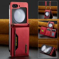 „Samsung Galaxy Z Flip 6 Flip4 Flip 3 4 Flip5 Flip3“ kortelių lizdo verslo odinis dangtelis nuo smūgių apsaugantis mobiliojo telefono „Coque“ dėklas for Samsung Z Flip 4 raudona