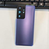 Galinio stiklo keitimo dėklas Korpusas Samsung Galaxy S21 Ultra 5G SM-G998B Galinis stiklo dėklas + Įrankiai violetinė