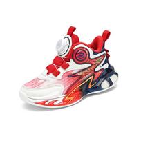 Children's shock-absorbing basketball shoes Girls new students net face button sports shoes casual non-slip running shoes 39 red