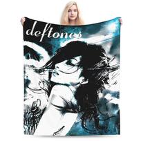 Deftones Nu Metal Quilt Antklodės Šilta Minkšta Pūkuota Pliušinė Mėtoma Antklodė Namų Dekoras Kelionėms Biuras Flanelinis Patalynės Užvalkalas 76x102cm gray