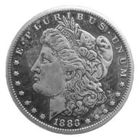 1883 m. antikvariniai senojo Morgano laisvės atminimo vieno dolerio kolekcionuojami daiktai gray