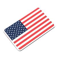 United Flags Map Car Sticker: USA, Germany, France, UK, Italy - Long Shape, Metal Design red