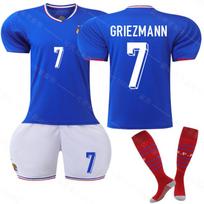 2024 Euro France Home Jersey  Griezmann 7 Fan Soccer Shirt Breathable Quick-Dry Adult Youth Short Sleeve #18 mėlyna