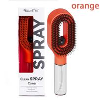 2in1 Spray Hair Brush Detangling Scalp Massage Comb with Water Mist Spray Anti-static Smooth Hair Styling Tool for Home & Travel oranžinė