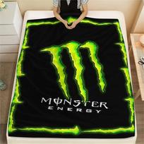 1PC Monster Energy Print Flannel Blanket, High quality Comfortable for All Seasons, Home Decor, Warmth and Comfort, Perfect for Christmas Gifts 80cmx120cm