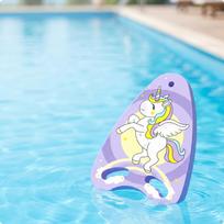 Kickboard with Hand Grips Grip Handles Swimming Rounded Triangular Shape Swim Training Star Unicorn white
