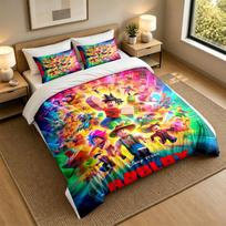 Soft Bedding Set Roblox Pattern, 1 Duvet Cover plus 2 Pillowcases Stylish Bedroom Home Textile 140cmx200cm