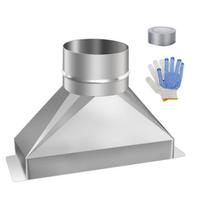 Galvanized Steel Microwave Vent Kit Exhaust Duct Fitting  Microwave Range Hood Ducting