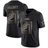 Dallas Cowboys NFL Football Jersey Black Gold Edition Prescott Elliott Cooper Smith VanderEsch Lawrence Mens Cotton Blend XXL