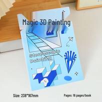 3D Magic Children's Art Sketchbook: Creative Educational Coloring & Doodling Fun mėlyna
