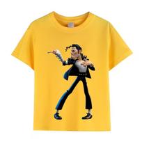 Kids Michael Jackson Rock N Roll T-Shirt Children's Fashion Crew Neck Top Summer Casual Clothes for Baby Boys/Girls 150 yellow