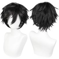 Short Black Men's Cosplay Synthetic Wig for Halloween Christmas Event Costume Party Black Men Wig for Men Women Anime Cosplay black