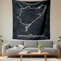 Nurburgring Nordschleife Map Black White Patterned tapestry for bedroom and living room home decor sofas 150x200cm(59x78in)