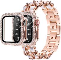Dėklas+dirželis Apple watch juostai 40mm 41mm 38mm 44mm 45mm 42mm 40 mm Metalinė apyrankė Kubietiško rašto apyrankė iWatch serija 3 5 6 se 7 For 45mm black