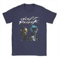 Mens TShirts Daft Punk Electronic Band  Funny Pure Cotton Tee Shirt Short Sleeve  T Shirts Crewneck Tops Gift Idea L gray