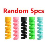 5/10PCS Spiral Cable Organizer USB Charging Data Line Bobbin Winder Protector Wire Cord Saver Protective Sleeve For Phone Cable green