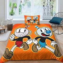 The Cuphead Show Cartoon Bedding Sets Exquisite Bed Supplies Set Duvet Cover Bed Comforter Set Bedding Set Birthday Gift 140x200cm 3pcs