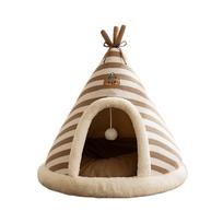 Round Knitted Tent Bed - Thickened Warm Pet Bed for Cats and Dogs S ruda