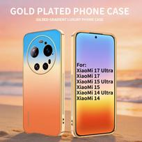 For XiaoMi 17 15 14 Ultra Case Luxury Matte Plated Dazzling colors Gradient Ultra-thin Cover For XiaoMi 17Ultra Shockproof Funda Xiaomi 14 blue
