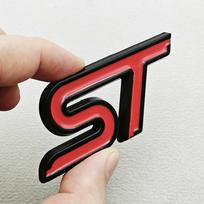 ST Line/ST Automobilio Emblema Logotipas Ženklelis Ford Focus Fiesta NEKJ1 ST Sparnas Galinė Bagažinė 3D Lipdukas Raudonas Juodas Chromuotas Sportiniai Aksesuarai red