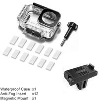 For DJI Osmo Action 5 Pro/4/3 60m Magnetic Quick Release Waterproof Diving Housing Camera Case with Mount Accessories gray