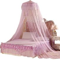 Roamntic Elegent Bedding Life Round Bed Canopy Lace House Sweet Mosquito Dome Net violetinė