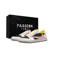Travis Scott x Jordan Air Jordan 1 Black White Travis Scott X AJ1 Low top Vintage Basketball Shoes Unisex DZ4137-700(Team1282--) 43 black