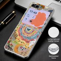 Retro Game Boy Camera Print Case For Samsung Z Flip 8 7 6 5 Hybrid 3in1 Leather Skin Plating Folding Phone Cover For Galaxy Z Flip8 Flip7 Flip6 Samsung Z Flip4