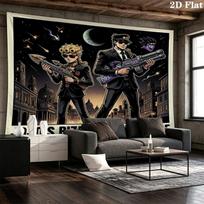 Jojo'S Bizarre Adventure Wall Tapestry Aesthetic Wall Hanging Printed Fabric Blanket Decorative Tapestries For Bedroom Living Room Home Decor 130cm x 150cm