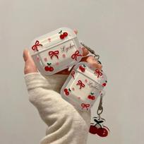 Lovely Cherry Blossom Bow For Apple Air Pods 4 3 Pro 2 1 Bluetooth Headphones Cover with Keychain Silicone Cover Protective Case for Airpods 4 gray