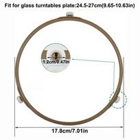 17,8CM/18,9CM/22CM Mikrobangų krosnelės ritinėlio laikiklio apskritimas besisukantis žiedo atraminis elementas 17.8cm  12mm wheels gray