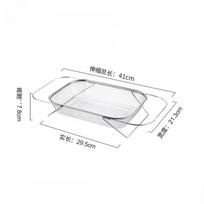 New Expandable Cutlery Drying Rack Kitchen Sink Drain Basket Stainless Steel Drain Basket Kitchen Storage Trays white