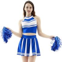 Women Cheerleader Costume Cheerleading Outfits Halloween Costume Cheer Uniform Set for Cheerleading Practice Cosplay M mėlyna