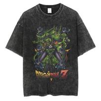 Dragon Ball Broly & Super Saiyan God Vintage Washed Anime Print Oversized T-Shirt | Unisex Streetwear Top XXXL įvairiaspalvis