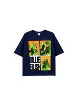 Billie Eilish Bandana Portrait Printed Casual Fashion Summer Tshirt for Unisex Loose Oversized Retro Cotton Unisexs Tshirt 2026 4XL blue