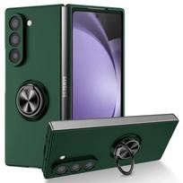 Applicable to Samsung Z FOLD8 Folding Phone Case Ring Holder Galaxy Z Fold7 Anti-Drop Case Z FliP tamsiai žalia spalva