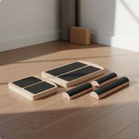 Wooden Balance Board NonSlip Surface Adjustable Core Strength Building Foot Curved Deluxe 15CM gray