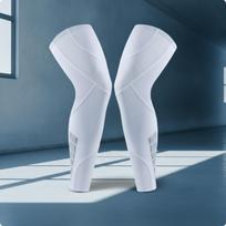 Extended Knee Sleeves Elastic with Silicone Strip Breathable Leg Sleeve M white