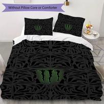 Monster Energy Pattern Bedding,Quilt Set Quilt Cover Pillowcase Home Birthday Gift(1 * duvet cover + 2 * pillowcase, without core)_lx 200x200cm white
