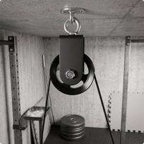 Gym Cable Wheel Hanging Eye 90 Mm Pulley BoltFastened Grooved 90MM Silv Al Bracket 90MM Blk Al Bracket black