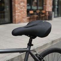 Inflatable Bike Saddle Adjustable Firmness Shock Absorbing Cycle Seat PU Leather Black juoda