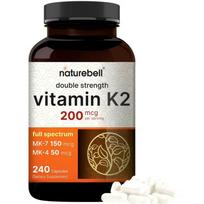 Naturebell Vitamin K2 MK7 MK4 200mcg 240 Tablets 1 pcs