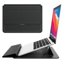 3-in-1 Laptop Sleeve With Built-in Stand MacBook Air Pro 13.3 14 16.1 Inch PU Leather Protective Case 11-12 Laptop Stand Sleeve