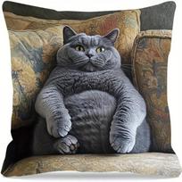 1PC Cute Cartoon Cat Cushion Creative Pattern Simple Printed Throw Cushion Sleeping Bubble Cat Pillowcase Gift Cat Lovers