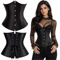 LUVU Corset BLACK tied, shaping, slimming, wasp waist, UNDERBUST black