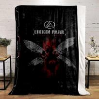 Linkin Park Hybrid Theory Winged Soldier Design Flannel blanket for bedroom, living room, sofa, and nap. 80x120cm(31*47in) black