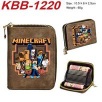 Minecraft Accordion Card Wallet Multi-Slot Zip Coin Purse Durable Large Capacity ID Holder 1pcs 10.5x8x2.5cm