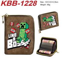 Minecraft Accordion Card Wallet Multi-Slot Zip Coin Purse Durable Large Capacity ID Holder 1pcs 10.5x8x2.5cm