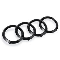 4 Ring Logo ABS Black Hood Front Bonnet Grill Rear Trunk Emblem Logo Badge Sticker Decal For Audi A3 A4 A5 A6 A7 Q2 Q3 Q5 Q8 TT Front 275mm black